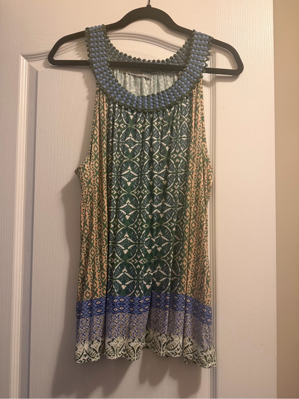 Daniel Rainn Inez Green High Neck Patterned Top StitchFix XXL